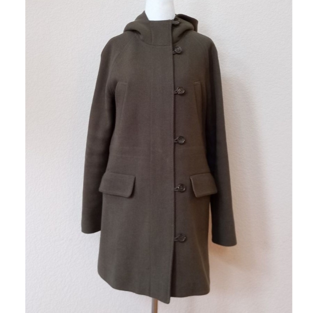J. Crew wool blend army green stadium cloth   coat